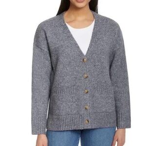 Gray Button-Up Women's Sweater